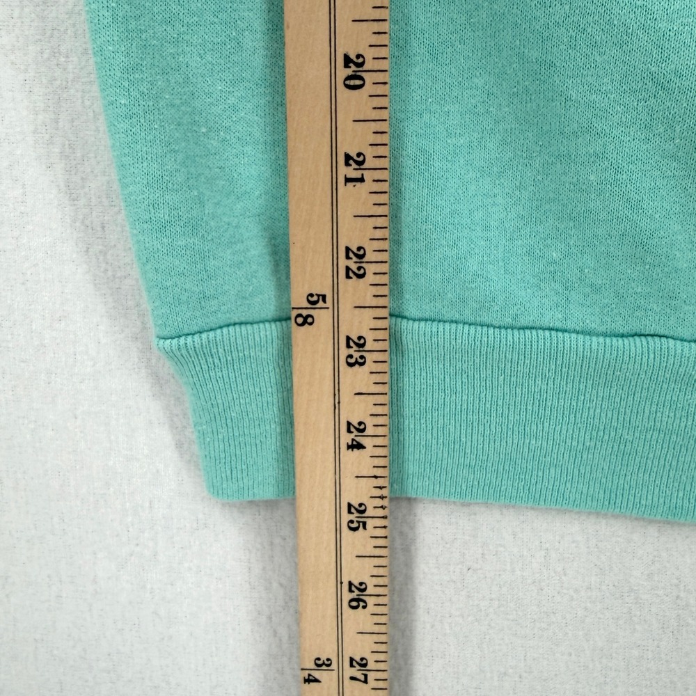 VINTAGE DISNEY Sweatshirt Large Teal Mickey Mouse Castle Balloons Crew Tultex - Picture 11 of 15